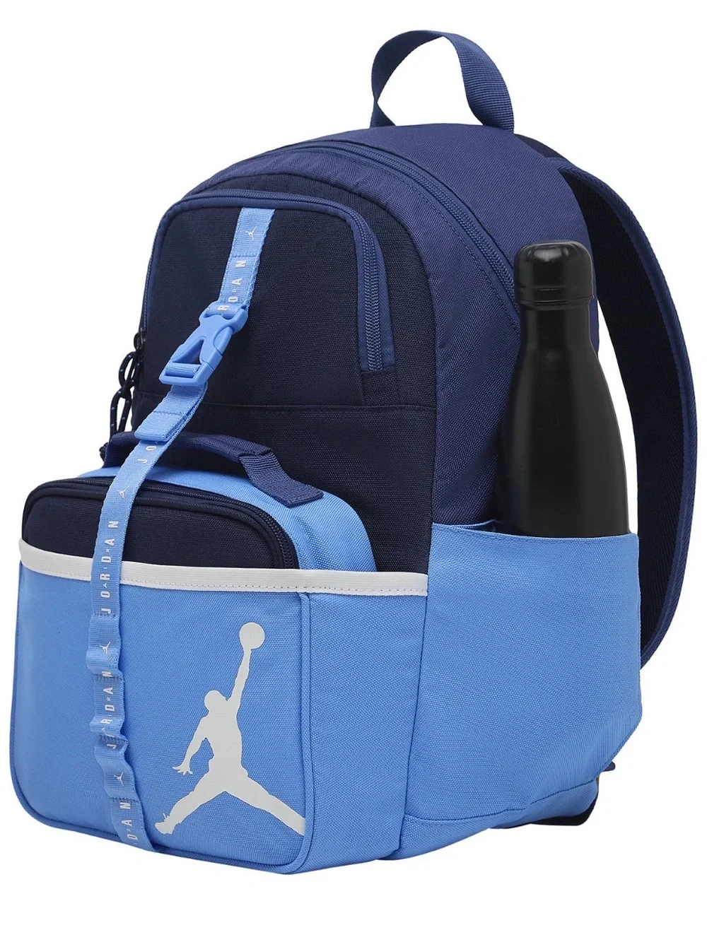 NEW Authentic Air Jordan Kid's Lunch Box Bag Backpack School Double Blue Legend